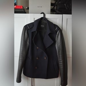 Mackage Two-Tone Bomber Length Peacoat